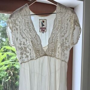 Johnny Was Cream Lace Maxi Dress